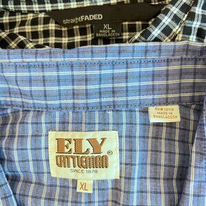 Ely Cattleman Mens XL Western & Straightfaded Plaid Long-Sleeve Button-Up Shirts